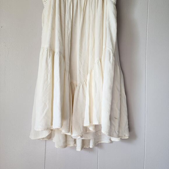 American Eagle Boho Cottage Ruffle Cream Eyelet Vintage Dress Sz Small - Picture 11 of 12
